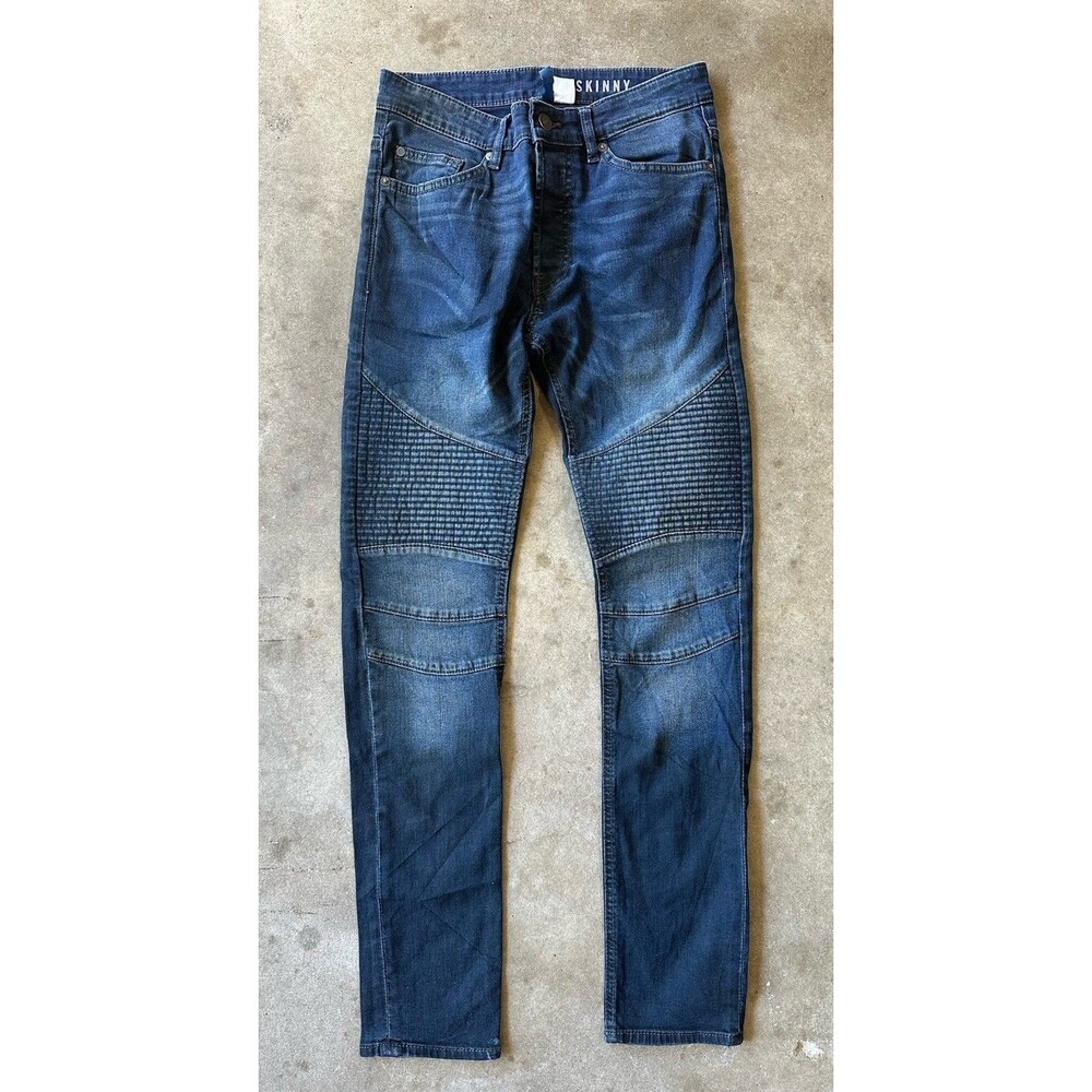 H&M Divided Mens Skinny Jeans 28W Dark Wash Blue Stretch Denim 5-Pocket
